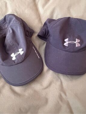 Under Armour Black Logo Baseball Caps - Pair
